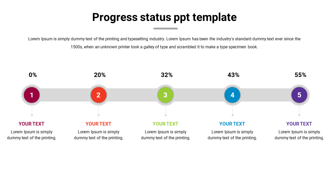 Progress status PPT template